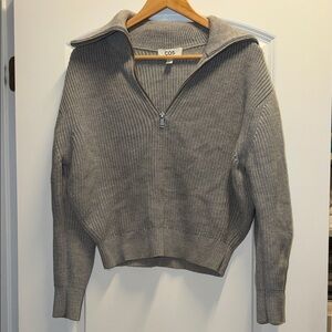 COS Light Gray Cowl Neck Sweater